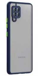 Накладка пластиковая матовая для Samsung Galaxy A12 A125/M12 с силиконовой окантовкой синяя
