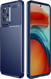 Накладка силиконовая для Xiaomi Poco X4 GT 5G/Note 11T Pro/Redmi Note 11T Pro Plus (11T Pro+) под карбон синяя