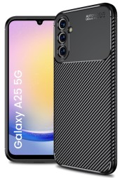 Накладка силиконовая для Samsung Galaxy A25 5G под карбон чёрная