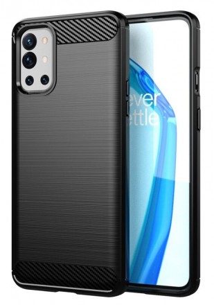 Накладка силиконовая для OnePlus 9R / OnePlus 8T карбон сталь чёрная