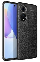 Накладка силиконовая для Honor 50 / Huawei Nova 9 под кожу чёрная