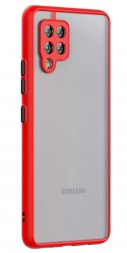 Накладка пластиковая матовая для Samsung Galaxy A12 A125/M12 с силиконовой окантовкой красная