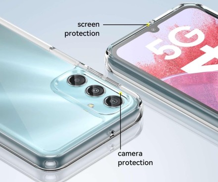 Накладка пластиковая для Samsung Galaxy M34 5G с силиконовой окантовкой прозрачная