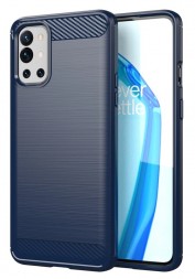 Накладка силиконовая для OnePlus 9R карбон сталь синяя