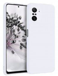Накладка силиконовая Silicone Cover для Poco F3 / Xiaomi Mi 11i белая