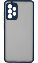 Накладка пластиковая матовая для Samsung Galaxy A33 5G A336 с силиконовой окантовкой синяя