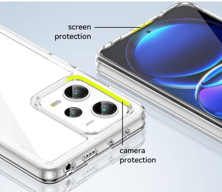 Накладка пластиковая для Poco X5 5G / Xiaomi Redmi Note 12 5G с силиконовой окантовкой прозрачная