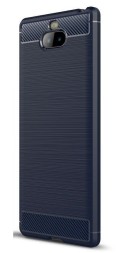 Накладка силиконовая для Sony Xperia 10 / XA3 карбон сталь синяя