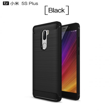 Накладка силиконовая для Xiaomi Mi5S Plus (5.7&quot;) под карбон и сталь черная