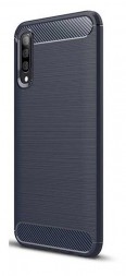 Накладка силиконовая для Samsung Galaxy A50 (2019) A505 карбон сталь синяя