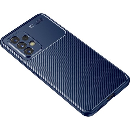 Накладка силиконовая для Samsung Galaxy A73 5G A736 под карбон синяя