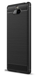 Накладка силиконовая для Sony Xperia 10 / XA3 карбон сталь черная