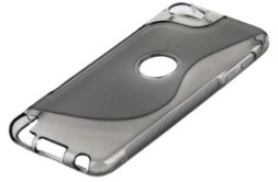 Накладка силиконовая для iPod touch 5 с отверстием под яблоко серая