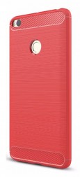 Накладка силиконовая для Xiaomi Mi Max 2 карбон и сталь красная