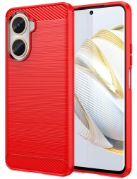 Накладка силиконовая для Huawei Nova 10 SE карбон сталь красная