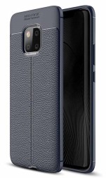 Накладка силиконовая для Huawei Mate 20 Pro под кожу синяя