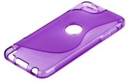 Накладка силиконовая для iPod touch 5 с отверстием под яблоко фиолетовая