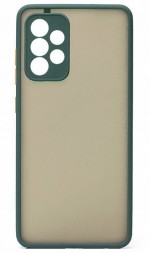 Накладка пластиковая матовая для Samsung Galaxy A33 5G A336 с силиконовой окантовкой тёмно-зеленая