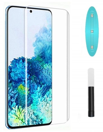 Защитное стекло для Samsung Galaxy S20 Plus (S20+) с UV-клеем полноэкранное прозрачное