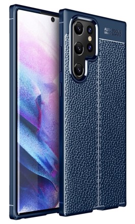 Накладка силиконовая для Samsung Galaxy S22 Ultra S908 под кожу синяя