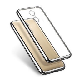 Накладка силиконовая KissWill для Xiaomi Redmi Note 4 прозрачная с серой окантовкой
