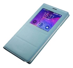 Чехол S-View для Samsung Galaxy Note 4 N910 голубой с окном без чипа