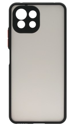 Накладка пластиковая матовая для Xiaomi Mi 11 с силиконовой окантовкой чёрная