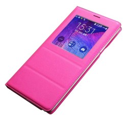 Чехол S-View для Samsung Galaxy Note 4 N910 розовый с окном без чипа