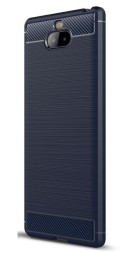 Накладка силиконовая для Sony Xperia 10 Plus / XA3 Ultra карбон сталь синяя