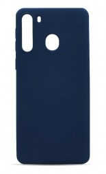 Накладка силиконовая Silicone Cover для Samsung Galaxy A21 A215 синяя