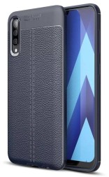 Накладка силиконовая для Samsung Galaxy A50 A505 / Samsung Galaxy A30s под кожу синяя