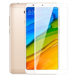 Защитное стекло для Xiaomi Redmi 5 Plus полноэкранное белое 5D