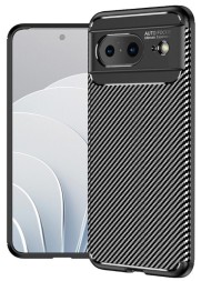 Накладка силиконовая для Google Pixel 8 под карбон чёрная