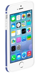 Бампер Deppa Slim для iPhone 5/5S/SE White/Blue