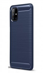 Накладка силиконовая для Samsung Galaxy M51 M515 карбон сталь синяя