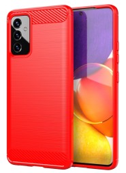 Накладка силиконовая для Samsung Galaxy M52 5G M526 карбон сталь красная