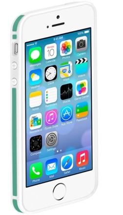 Бампер Deppa Slim для iPhone 5/5S/SE White/Green