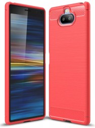 Накладка силиконовая для Sony Xperia 20 карбон сталь красная