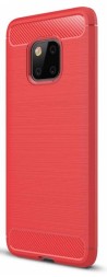 Накладка силиконовая для Huawei Mate 20 Pro карбон сталь красная