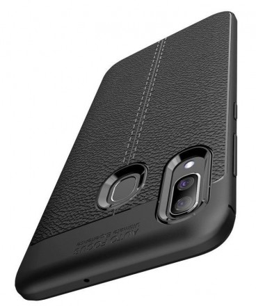Накладка силиконовая для Samsung Galaxy A30 A305 / Samsung Galaxy A20 A205 под кожу черная