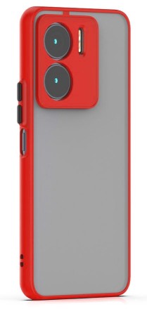 Накладка пластиковая матовая для Xiaomi Redmi 10 5G / Xiaomi Redmi 11 Prime 5G / Xiaomi Note 11E 5G с силиконовой окантовкой красная