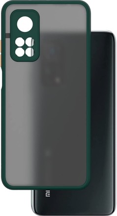 Накладка пластиковая матовая для Xiaomi Mi 10T / Xiaomi Mi 10T Pro с силиконовой окантовкой зелёная