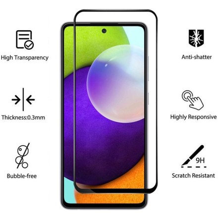 Защитное стекло FaisON для Samsung Galaxy A73/A72/A71/M51/Note 10 Lite полноэкранное черное