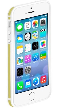 Бампер Deppa Slim для iPhone 5/5S/SE White/Yellow