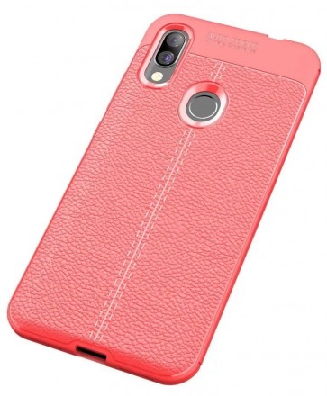 Накладка силиконовая для Xiaomi Redmi 7 под кожу красная