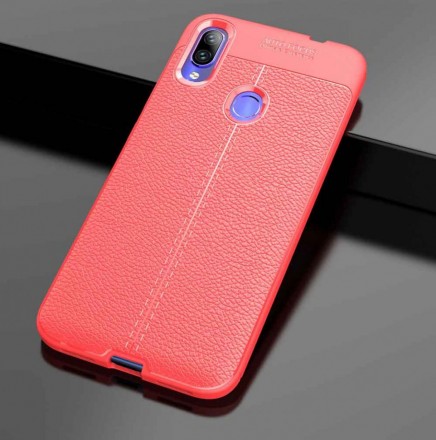 Накладка силиконовая для Xiaomi Redmi 7 под кожу красная