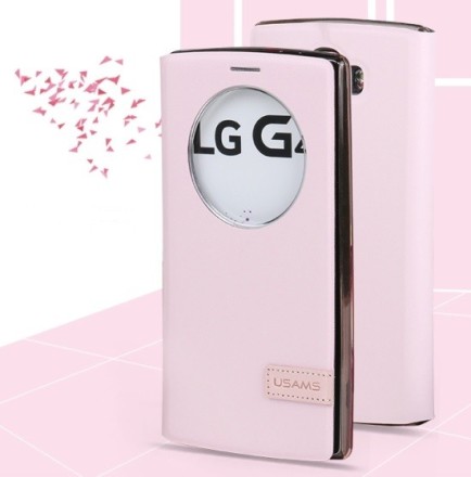 Чехол Usams Muge Series Window View для LG G4 Pink