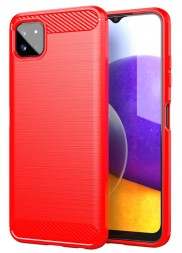 Накладка силиконовая для Samsung Galaxy A22 5G / Samsung Galaxy A22s 5G карбон сталь красная