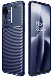 Накладка силиконовая для OnePlus Nord 2T под карбон синяя