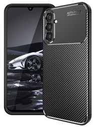 Накладка силиконовая для Samsung Galaxy A14 A145 под карбон чёрная